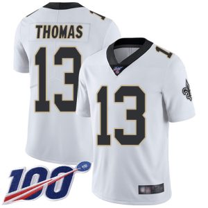 Nike Saints #13 Michael Thomas White Men's Stitched NFL 100th Season Vapor Limited Jersey - Custom Name
