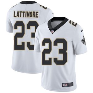 Nike Saints #23 Marshon Lattimore White Men's Stitched NFL Vapor Untouchable Limited Jersey - Custom Name