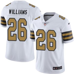Nike Saints #26 P.J. Williams White Men's Stitched NFL Limited Rush Jersey - Custom Name