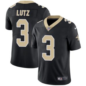 Nike Saints #3 Wil Lutz Black Team Color Men's Stitched NFL Vapor Untouchable Limited Jersey - Custom Name