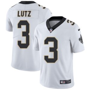 Nike Saints #3 Wil Lutz White Men's Stitched NFL Vapor Untouchable Limited Jersey - Custom Name