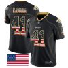 Nike Saints #41 Alvin Kamara Black Men's Stitched NFL Limited Rush USA Flag Jersey - Custom Name