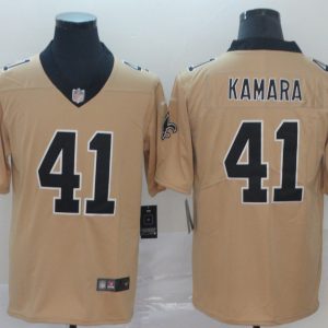 Nike Saints #41 Alvin Kamara Gold Men's Stitched NFL Limited Inverted Legend Jersey - Custom Name