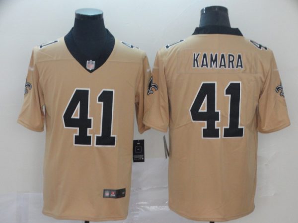 Nike Saints #41 Alvin Kamara Gold Men's Stitched NFL Limited Inverted Legend Jersey - Custom Name