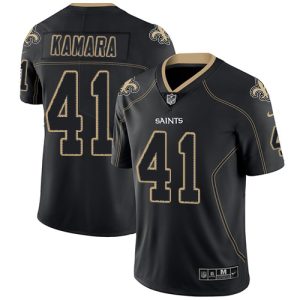 Nike Saints #41 Alvin Kamara Lights Out Black Men's Stitched NFL Limited Rush Jersey - Custom Name