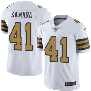 Nike Saints #41 Alvin Kamara White Men's Stitched NFL Limited Rush Jersey - Custom Name