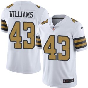 Nike Saints #43 Marcus Williams White Men's Stitched NFL Limited Rush Jersey - Custom Name