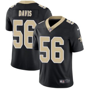 Nike Saints #56 DeMario Davis Black Team Color Men's Stitched NFL Vapor Untouchable Limited Jersey - Custom Name