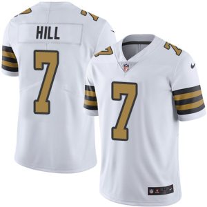 Nike Saints #7 Taysom Hill White Men's Stitched NFL Limited Rush Jersey - Custom Name