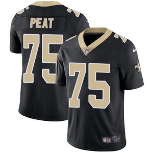 Nike Saints #75 Andrus Peat Black Team Color Men's Stitched NFL Vapor Untouchable Limited Jersey - Custom Name