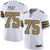 Nike Saints #75 Andrus Peat White Men's Stitched NFL Limited Rush Jersey - Custom Name