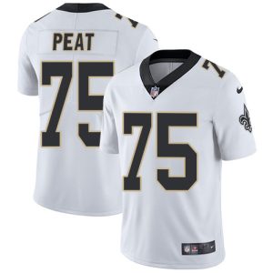 Nike Saints #75 Andrus Peat White Men's Stitched NFL Vapor Untouchable Limited Jersey - Custom Name