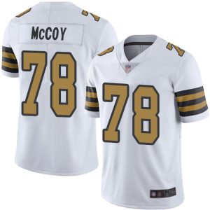 Nike Saints #78 Erik McCoy White Men's Stitched NFL Limited Rush Jersey - Custom Name
