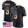Nike Saints #9 Drew Brees Black Men's Stitched NFL Limited Rush USA Flag Jersey - Custom Name