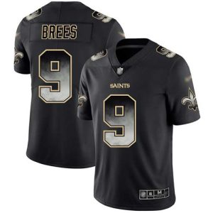 Nike Saints #9 Drew Brees Black Men's Stitched NFL Vapor Untouchable Limited Smoke Fashion Jersey - Custom Name