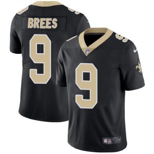 Nike Saints #9 Drew Brees Black Team Color Men's Stitched NFL Vapor Untouchable Limited Jersey - Custom Name