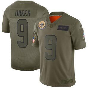 Nike Saints #9 Drew Brees Camo Men's Stitched NFL Limited 2019 Salute To Service Jersey - Custom Name
