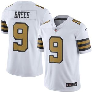 Nike Saints #9 Drew Brees White Men's Stitched NFL Limited Rush Jersey - Custom Name