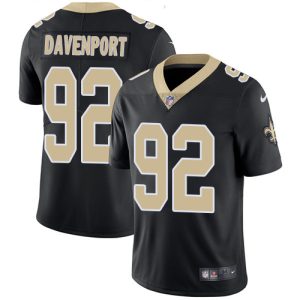 Nike Saints #92 Marcus Davenport Black Team Color Men's Stitched NFL Vapor Untouchable Limited Jersey - Custom Name