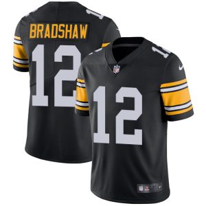 Nike Steelers #12 Terry Bradshaw Black Alternate Men's Stitched NFL Vapor Untouchable Limited Jersey - Custom Name