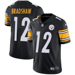 Nike Steelers #12 Terry Bradshaw Black Team Color Men's Stitched NFL Vapor Untouchable Limited Jersey - Custom Name