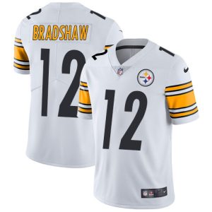 Nike Steelers #12 Terry Bradshaw White Men's Stitched NFL Vapor Untouchable Limited Jersey - Custom Name