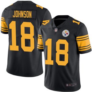 Nike Steelers #18 Diontae Johnson Black Men's Stitched NFL Limited Rush Jersey - Custom Name