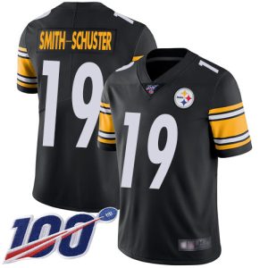 Nike Steelers #19 JuJu Smith-Schuster Black Team Color Men's Stitched NFL 100th Season Vapor Limited Jersey - Custom Name
