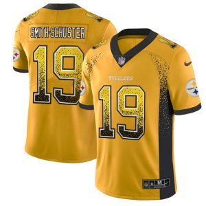 Nike Steelers #19 JuJu Smith-Schuster Gold Men's Stitched NFL Limited Rush Drift Fashion Jersey - Custom Name
