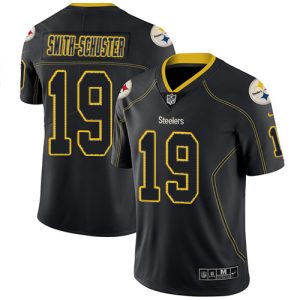 Nike Steelers #19 JuJu Smith-Schuster Lights Out Black Men's Stitched NFL Limited Rush Jersey - Custom Name