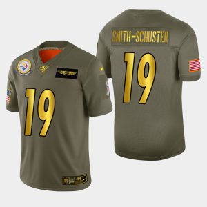 Nike Steelers #19 JuJu Smith-Schuster Men's Olive Gold 2019 Salute to Service NFL 100 Limited Jersey - Custom Name