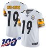 Nike Steelers #19 JuJu Smith-Schuster White Men's Stitched NFL 100th Season Vapor Limited Jersey - Custom Name