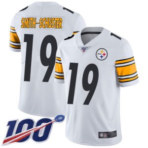 Nike Steelers #19 JuJu Smith-Schuster White Men's Stitched NFL 100th Season Vapor Limited Jersey - Custom Name