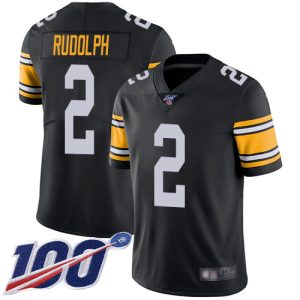 Nike Steelers #2 Mason Rudolph Black Alternate Men's Stitched NFL 100th Season Vapor Limited Jersey - Custom Name