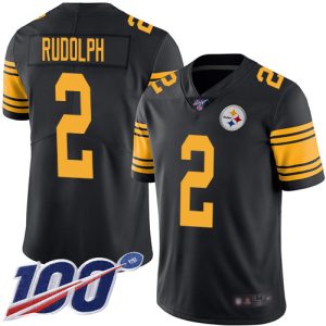 Nike Steelers #2 Mason Rudolph Black Men's Stitched NFL Limited Rush 100th Season Jersey - Custom Name