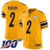Nike Steelers #2 Mason Rudolph Gold Men's Stitched NFL Limited Inverted Legend 100th Season Jersey - Custom Name (Copy)