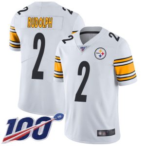 Nike Steelers #2 Mason Rudolph White Men's Stitched NFL 100th Season Vapor Limited Jersey - Custom Name