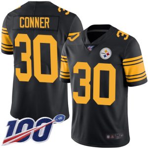 Nike Steelers #30 James Conner Black Men's Stitched NFL Limited Rush 100th Season Jersey - Custom Name