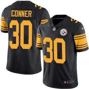 Nike Steelers #30 James Conner Black Men's Stitched NFL Limited Rush Jersey - Custom Name