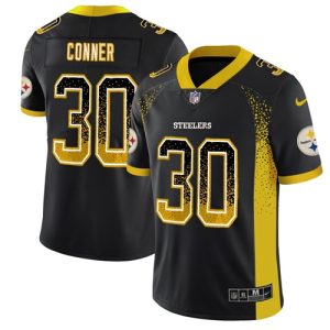 Nike Steelers #30 James Conner Black Team Color Men's Stitched NFL Limited Rush Drift Fashion Jersey - Custom Name