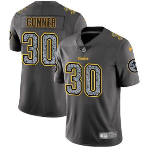 Nike Steelers #30 James Conner Gray Static Men's Stitched NFL Vapor Untouchable Limited Jersey - Custom Name