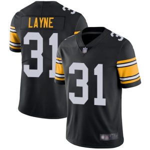 Nike Steelers #31 Justin Layne Black Alternate Men's Stitched NFL Vapor Untouchable Limited Jersey - Custom Name