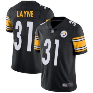 Nike Steelers #31 Justin Layne Black Team Color Men's Stitched NFL Vapor Untouchable Limited Jersey - Custom Name