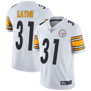 Nike Steelers #31 Justin Layne White Men's Stitched NFL Vapor Untouchable Limited Jersey - Custom Name