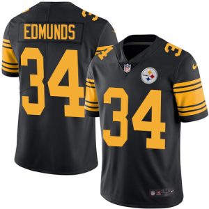 Nike Steelers #34 Terrell Edmunds Black Men's Stitched NFL Limited Rush Jersey - Custom Name