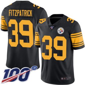 Nike Steelers #39 Minkah Fitzpatrick Black Men's Stitched NFL Limited Rush 100th Season Jersey - Custom Name