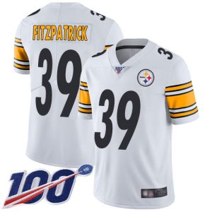 Nike Steelers #39 Minkah Fitzpatrick White Men's Stitched NFL 100th Season Vapor Limited Jersey - Custom Name