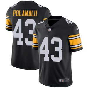 Nike Steelers #43 Troy Polamalu Black Alternate Men's Stitched NFL Vapor Untouchable Limited Jersey - Custom Name