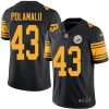 Nike Steelers #43 Troy Polamalu Black Men's Stitched NFL Limited Rush Jersey - Custom Name