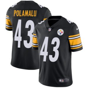 Nike Steelers #43 Troy Polamalu Black Team Color Men's Stitched NFL Vapor Untouchable Limited Jersey - Custom Name